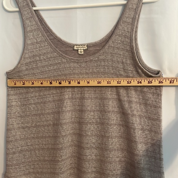 Eyeshadow, Brown striped tank with lace trim, size M - Picture 5 of 8
